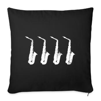 Retro Saxophone Models - Sofa pillowcase 17,3'' x 17,3'' (45 x 45 cm) - black - Front
