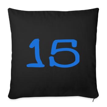 15. 15 ANS. 15e ANNIVERSAIRE. ANNIVERSAIRE 15 ANS. - Housse de coussin décorative 45 x 45 cm - noir - Devant