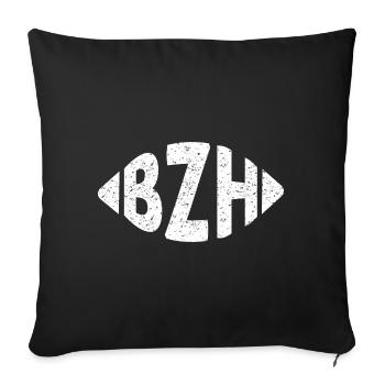 BZH Rugby ball Breizh Rugby fans,bretons - Sofa pillowcase 17,3'' x 17,3'' (45 x 45 cm) - black - Front