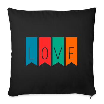 LOVE. COUPLE. JUST MARRIED. Bachelorette party. VALENTINE'S DAY - Sofa pillowcase 17,3'' x 17,3'' (45 x 45 cm) - black - Front