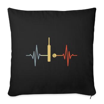 Cricket Palpitations ECG - Sofa pillowcase 17,3'' x 17,3'' (45 x 45 cm) - black - Front