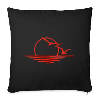 Sunset (red) - Sofa pillowcase 17,3'' x 17,3'' (45 x 45 cm) - black - Front