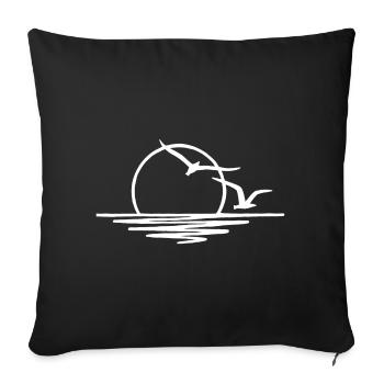 Sunset (white) - Sofa pillowcase 17,3'' x 17,3'' (45 x 45 cm) - black - Front