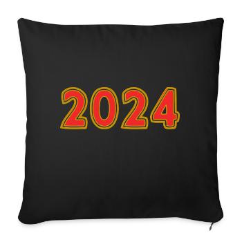 2024. ANNEE - Housse de coussin décorative 45 x 45 cm - noir - Devant