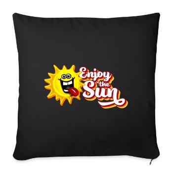 Enjoy the sun / Summer feeling / Retro-Look - Sofa pillowcase 17,3'' x 17,3'' (45 x 45 cm) - black - Front