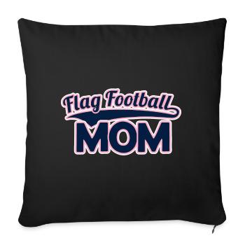 Maman de flag football - Housse de coussin décorative 45 x 45 cm - noir - Devant