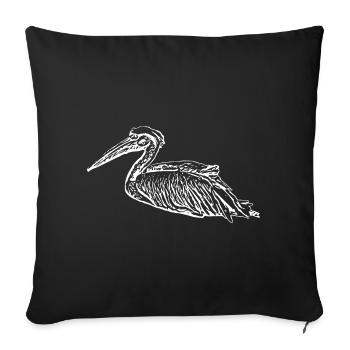 Pélicans Oiseaux Oiseaux Pelecanus - Housse de coussin décorative 45 x 45 cm - noir - Devant