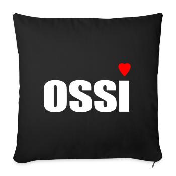 Ossi with heart red - Sofa pillowcase 17,3'' x 17,3'' (45 x 45 cm) - black - Front