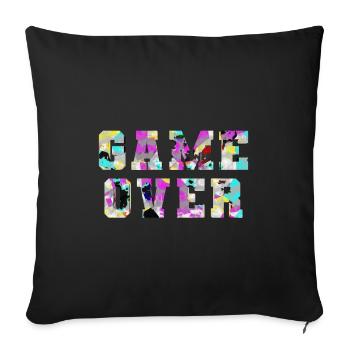 GAME OVER - Sofa pillowcase 17,3'' x 17,3'' (45 x 45 cm) - black - Front