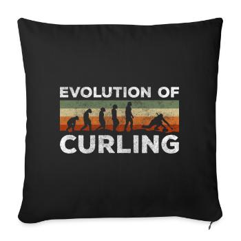 Curling Team Winner Sticks Sporty - Sofa pillowcase 17,3'' x 17,3'' (45 x 45 cm) - black - Front