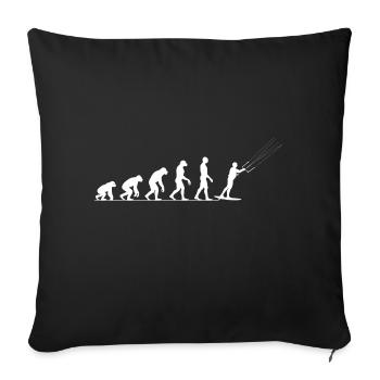 Evolution Kiteboard kite kite surf Retro - Sofa pillowcase 17,3'' x 17,3'' (45 x 45 cm) - black - Front