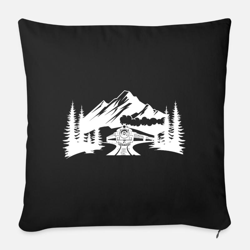 Eisenbahn - Sofakissenbezug 45 x 45 cm - Schwarz