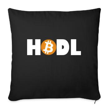 Mode Bitcoin HODL : Activé - Housse de coussin décorative 45 x 45 cm - noir - Devant
