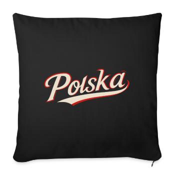 Polska Pologne Lettrage Cool Élégant Cadeau - Housse de coussin décorative 45 x 45 cm - noir - Devant