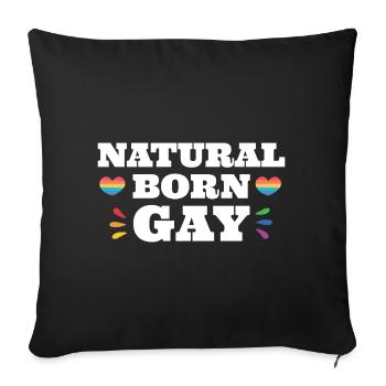 LGBTQ Pride Month - Natural Born Gay - Sofa pillowcase 17,3'' x 17,3'' (45 x 45 cm) - black - Front