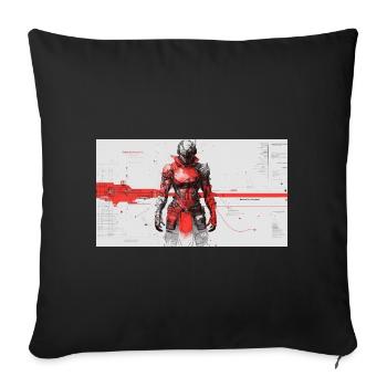 Samouraï Cyber Futuriste - Housse de coussin décorative 45 x 45 cm - noir - Devant