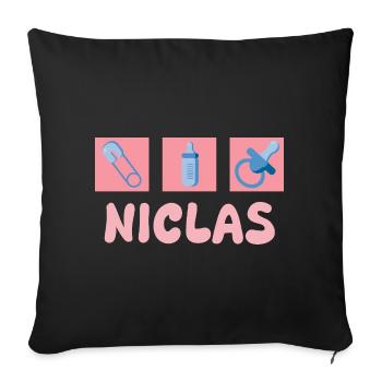 Nicholas - Sofa pillowcase 17,3'' x 17,3'' (45 x 45 cm) - black - Front