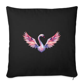 Geometric Swan with Gradient - Sofa pillowcase 17,3'' x 17,3'' (45 x 45 cm) - black - Front
