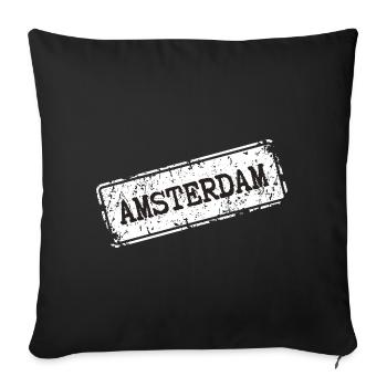 Style urbain d’Amsterdam - Housse de coussin décorative 45 x 45 cm - noir - Devant