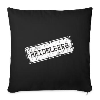Illustration du paysage urbain de Heidelberg - Housse de coussin décorative 45 x 45 cm - noir - Devant