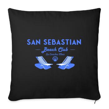 San Sebastian Beach Club Vintage Typography - Sofa pillowcase 17,3'' x 17,3'' (45 x 45 cm) - black - Front