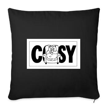 Cosy cat cuddly armchair print - Sofa pillowcase 17,3'' x 17,3'' (45 x 45 cm) - black - Front