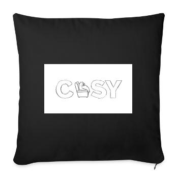 Cozy Relaxation Cats Illustration - Sofa pillowcase 17,3'' x 17,3'' (45 x 45 cm) - black - Front