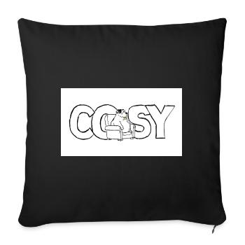 Cozy animal motif on sofa - Sofa pillowcase 17,3'' x 17,3'' (45 x 45 cm) - black - Front