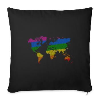 Le monde de la fierté - Housse de coussin décorative 45 x 45 cm - noir - Devant