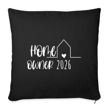 Propriétaire 2026 Cadeau Propriété Propriétaire - Housse de coussin décorative 45 x 45 cm - noir - Devant