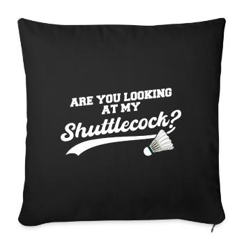 Badminton badminton badminton player - Sofa pillowcase 17,3'' x 17,3'' (45 x 45 cm) - black - Front