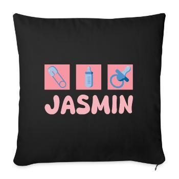 Le jasmin comme tétine - Housse de coussin décorative 45 x 45 cm - noir - Devant