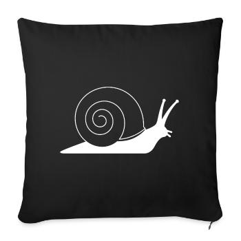 Escargot avec minimalisme en silhouette spirale - Housse de coussin décorative 45 x 45 cm - noir - Devant
