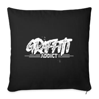 Graffiti - Housse de coussin décorative 45 x 45 cm - noir - Devant