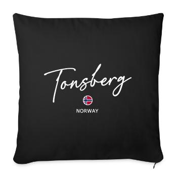 Tonsberg - Norway Flag - Norge - Norwegen - Sofa pillowcase 17,3'' x 17,3'' (45 x 45 cm) - black - Front