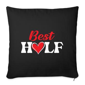 Meilleurs couples à moitié drôles pour la Saint-Valentin Love - Housse de coussin décorative 45 x 45 cm - noir - Devant