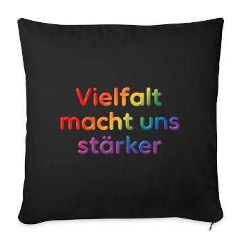Diversity makes us stronger – unique together - Sofa pillowcase 17,3'' x 17,3'' (45 x 45 cm) - black - Front