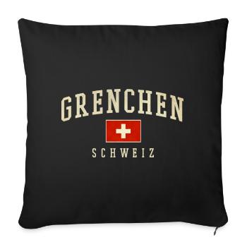 Personnages vintage de Grenchen Suisse - Housse de coussin décorative 45 x 45 cm - noir - Devant