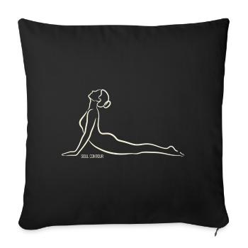 CONTOUR DE L’ÂME - Bhujangasana - Housse de coussin décorative 45 x 45 cm - noir - Devant