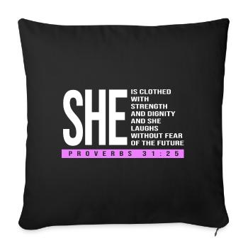 Chapter 31 Bible Proverb Jesus Christ Bible Verse - Sofa pillowcase 17,3'' x 17,3'' (45 x 45 cm) - black - Front