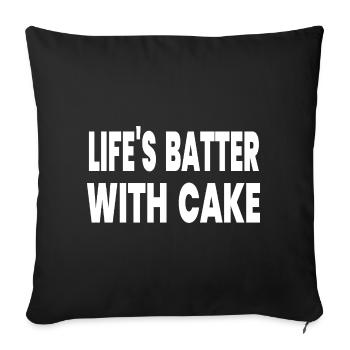 Gâteau - Housse de coussin décorative 45 x 45 cm - noir - Devant