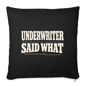 Mortgage Brokers, Loan Officers, - Sofa pillowcase 17,3'' x 17,3'' (45 x 45 cm) - black - Front