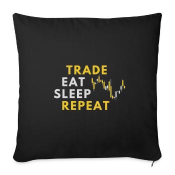 Trader - Négociation d’actions en bourse - Housse de coussin décorative 45 x 45 cm - noir - Devant