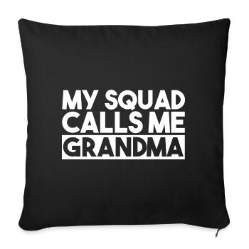 Grandma Retro Floral Vintage Typography Design - Sofa pillowcase 17,3'' x 17,3'' (45 x 45 cm) - black - Front