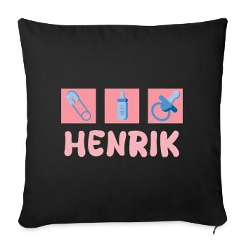 Geschenk für Henrik - Sofakissenbezug 45 x 45 cm - Schwarz - Vorne