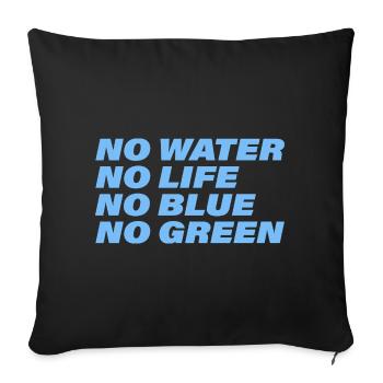Water - Sofa pillowcase 17,3'' x 17,3'' (45 x 45 cm) - black - Front