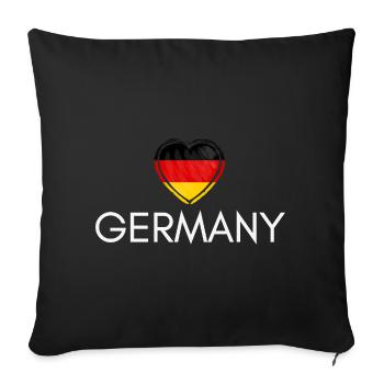 Heart with Germany flag, I love Germany - Sofa pillowcase 17,3'' x 17,3'' (45 x 45 cm) - black - Front