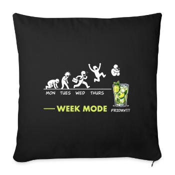 Vive le week-end - humor Mojito aperitif - Sofa pillowcase 17,3'' x 17,3'' (45 x 45 cm) - black - Front
