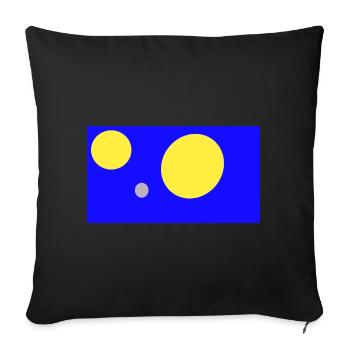 Géométrie bleue : Cercles - Housse de coussin décorative 45 x 45 cm - noir - Devant
