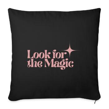 Cherchez les Magic Retro Pink Positive Vibes - Housse de coussin décorative 45 x 45 cm - noir - Devant